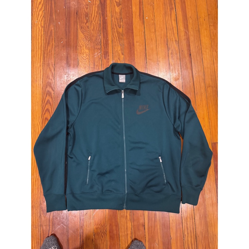 Nike Sportswear Mens XL Track Jacket Forest Green Black Stripe Full Zip Futura